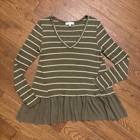 Anthropologie EritAli Striped Tallie Peplum top - Picture 6 of 10